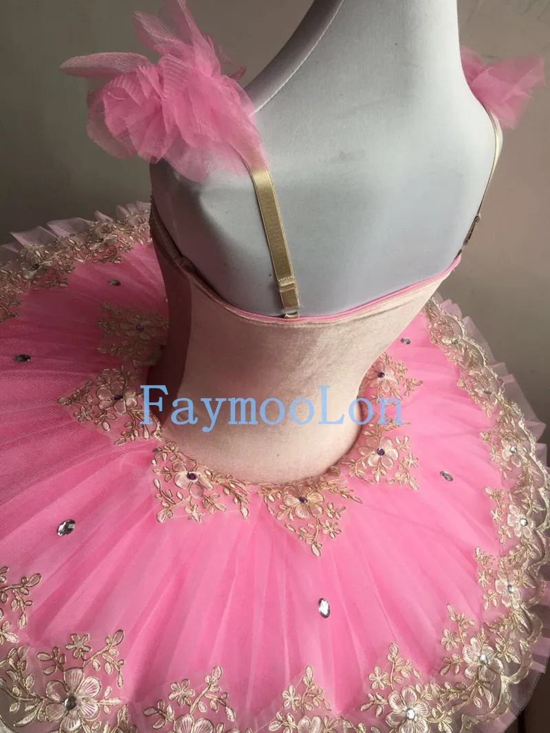 Розовое балетное платье для танцев женщин и взрослых профессиональное пачка с