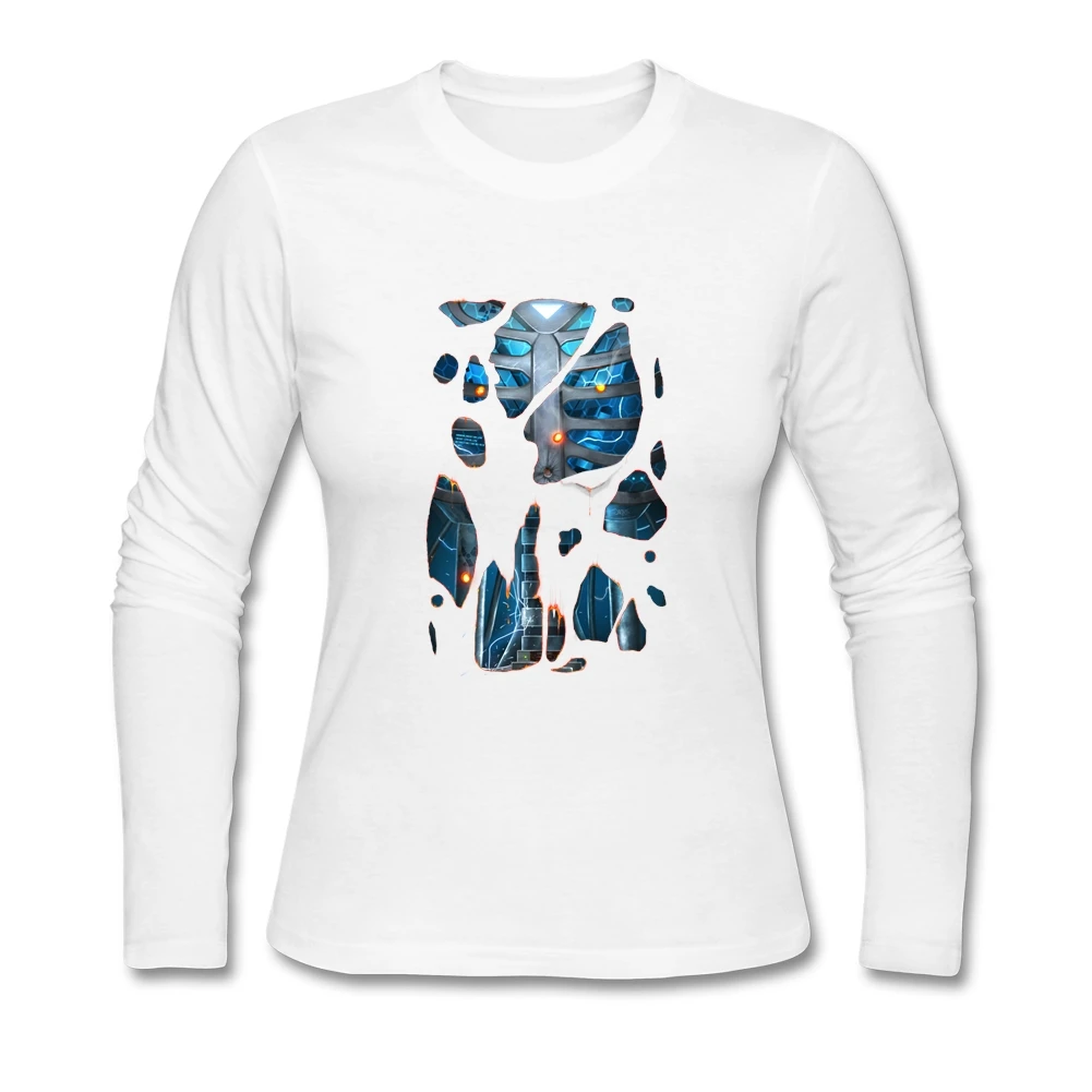 Custom O-Neck Cotton Battle Android Long Sleeve Girlfriend T Shirts Leisure T Shirt Battle Android Cheap Sale