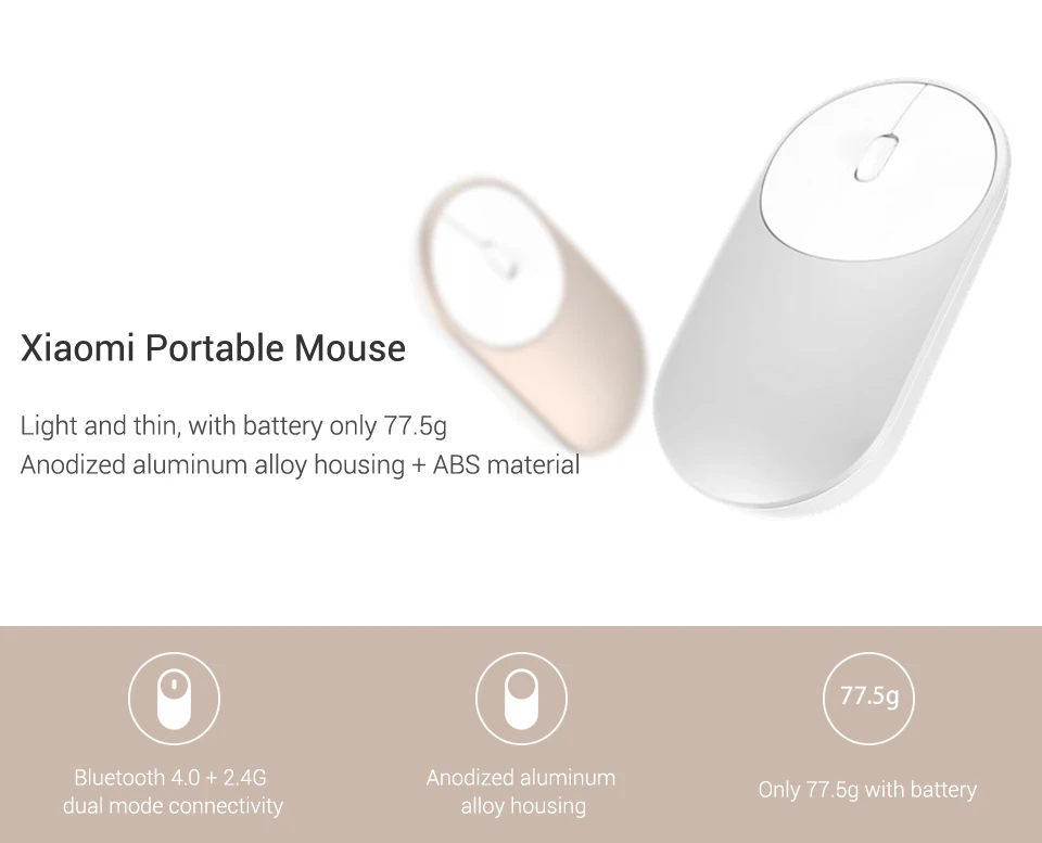 Original Xiaomi Mouse XMSB01MW Portable Wireless In Stock Mi Optical Bluetooth 4.0 RF 2.4GHz Dual Mode Connect Mi Mouse (30)