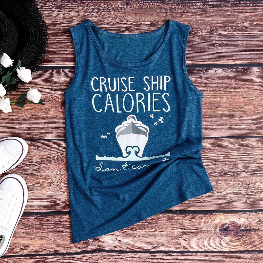 feitong Women Tanks O-Neck Letter Printed Tank Casual Sleeveless Tops Summer Female Casual Ladies Tops Tank