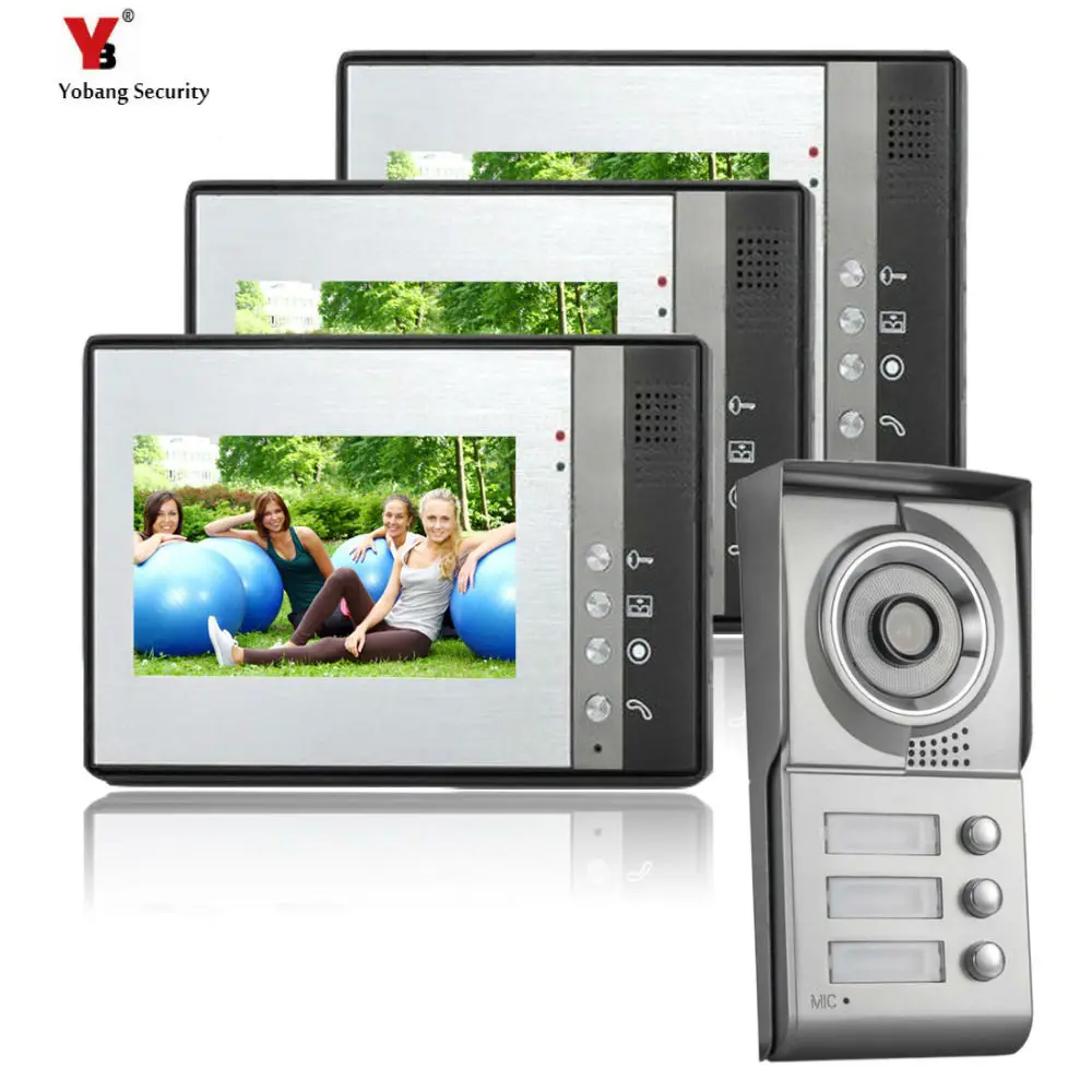 Yobang Security freeship 7"Multi apartment Color Video