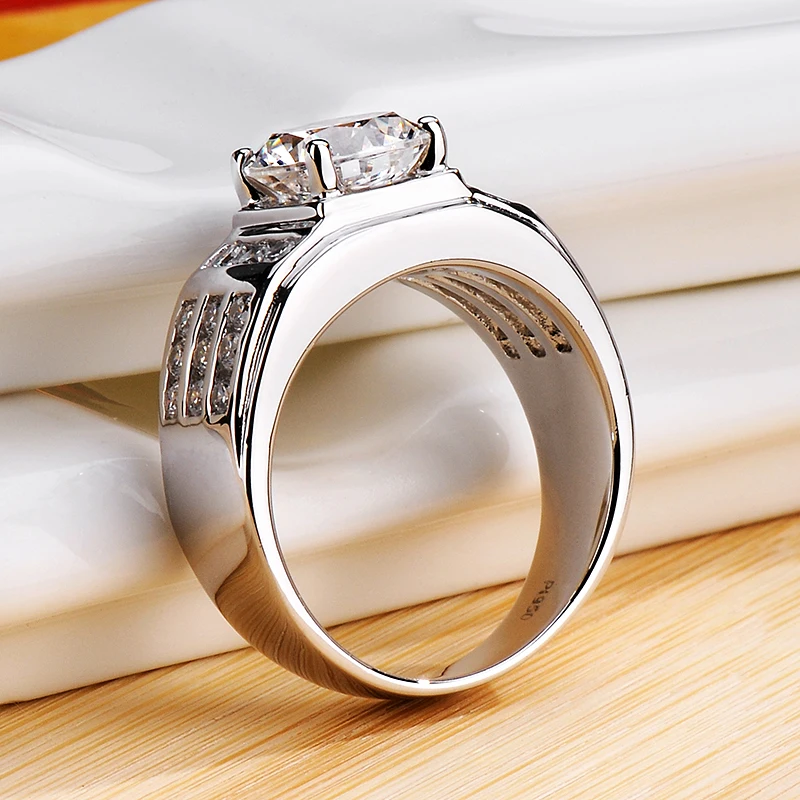 9 K золото Moissanite алмаз мужское кольцо D Цвет VVS с национальным сертификатом MO-0h22