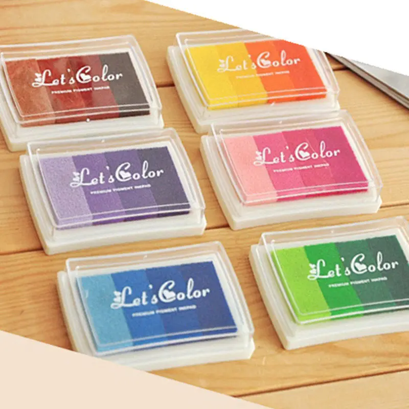 New Homemade ink Pad DIY Gradient Color Multicolour Inkpad Stamp