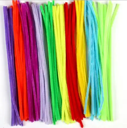 100pcs-mixedcolor 100 шт./партия, плюшевый скрученный стержень, детская красочная ручка, DIY ручные материалы, ручная игрушка, рождественские украшения для дома, вечерние подарки - Цвет: 100pcs-mixedcolor