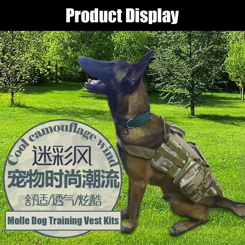 HobbyLane FGJ Molle Жилет для дрессировки собак, наборы, одежда для собак на открытом воздухе, регулируемая одежда для тренировок, 600D нейлоновая ткань