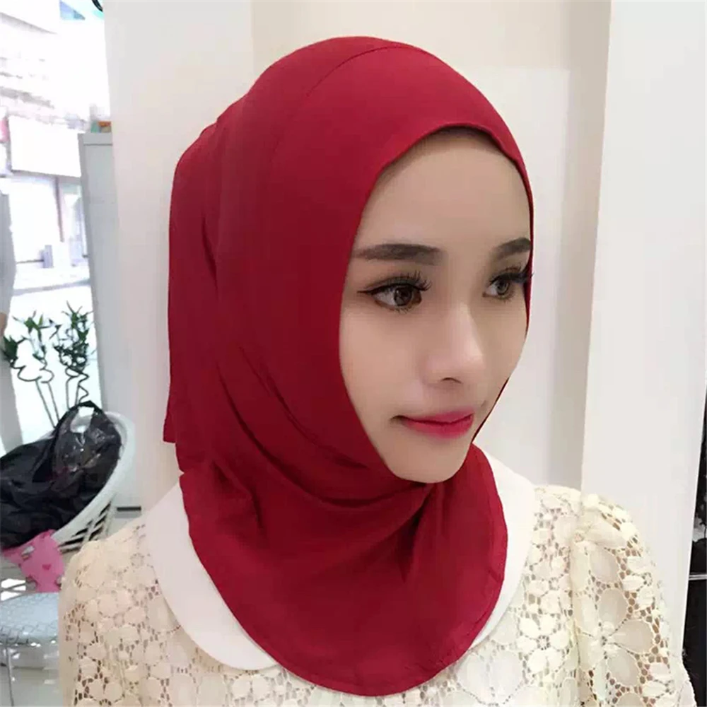 Women Muslim Cotton Hijab Full Over Islamic Elastic Underscarf Women Hijabs Comfortable 9 Colors