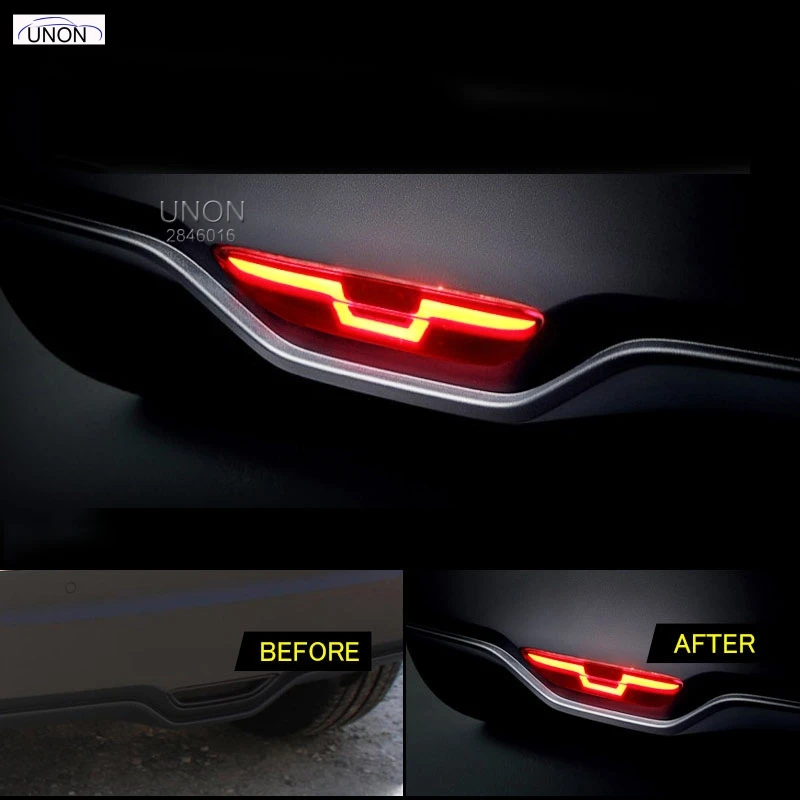  HOTTOP led rear bumper light for toyota chr 2017-18 driving lamp + brake light + reverse light 3 fu - 32863887375