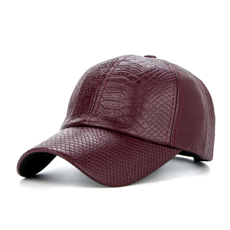 Burgundy Joymay горячая мода бейсбольная кепка Женская Осенняя Кепка из искусственной кожи хип-хоп Снэпбэк Шапки для мужчин зимняя женская шапка B360 - Цвет: Burgundy