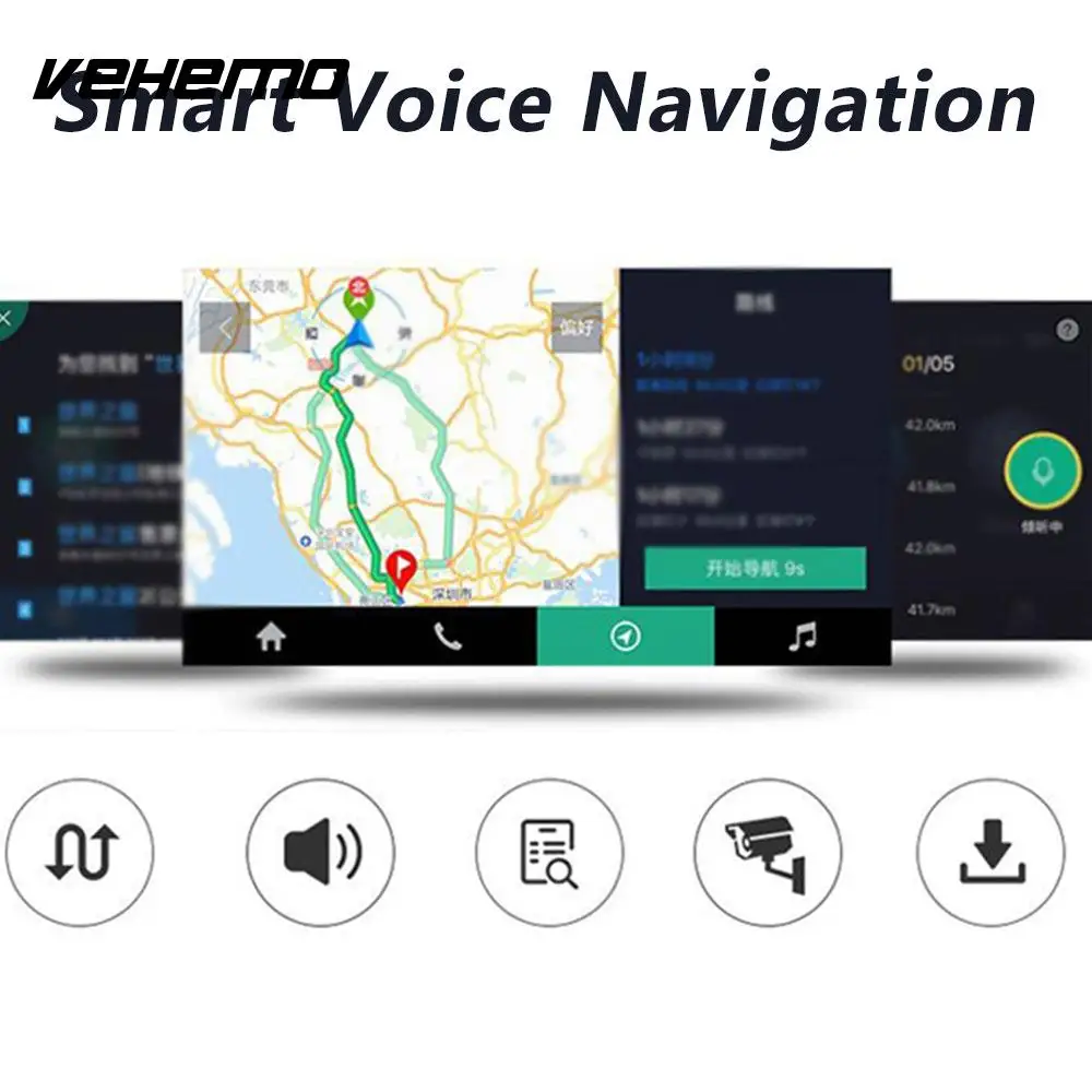 Vehemo gps навигация 1080P универсальная прочная резервная камера Электроника цифровой автомобильный монитор заднего вида фотография