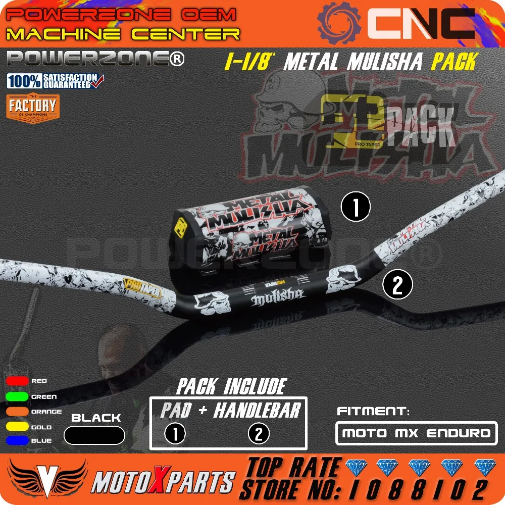 Pro Taper Metal Mulisha Handlebars Oversized 1 1/8" 28mm Fat Bar With