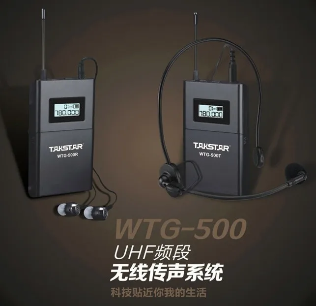 Дешевые Takstar WTG-500 2 передатчик+ 16 приемник+ микрофон+ 16 наушники UHF Беспроводной экскурсовод система голосовое устройство учебные наушники