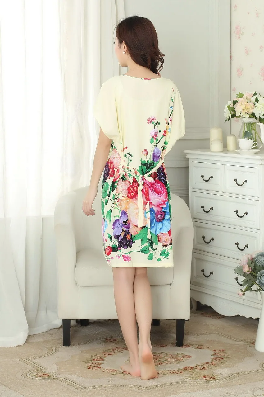 Шанхай история Новое поступление Лидер продаж модная Домашняя одежда женская пеньюар с цветочным принтом Ночная рубашка пижамы S0129