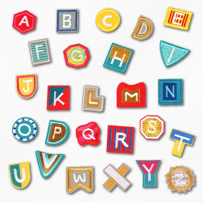 

Letter A B C D Embroidered Patch Applique Cute Patches Fabric Badge Garment DIY Apparel Accessories Badges