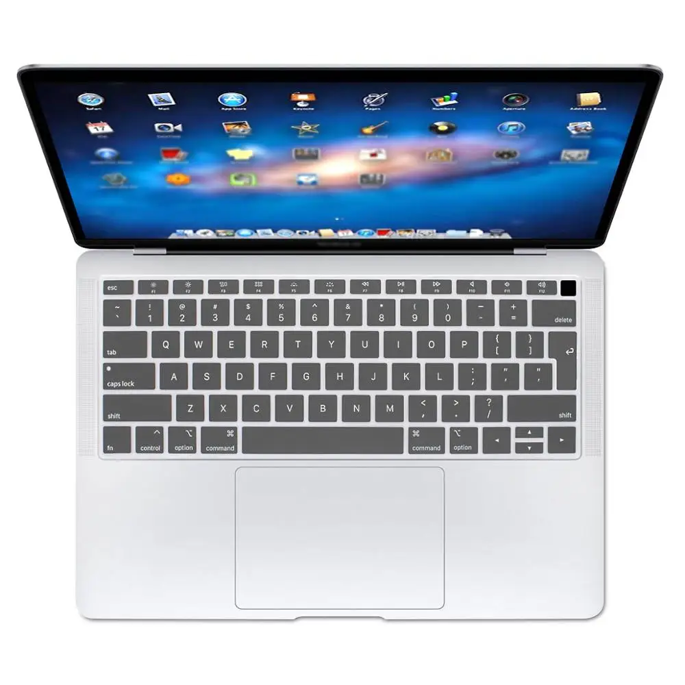 Redlai силиконовый чехол для клавиатуры Macbook Air 13 A1932 retina Dispaly& Touch ID ЕС введите Английский алфавит - Цвет: Прозрачный