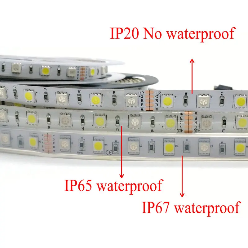 Светодиодные ленты 5050 RGBW Водонепроницаемый IP67/IP65/IP20 DC12V гибкие светодио дный