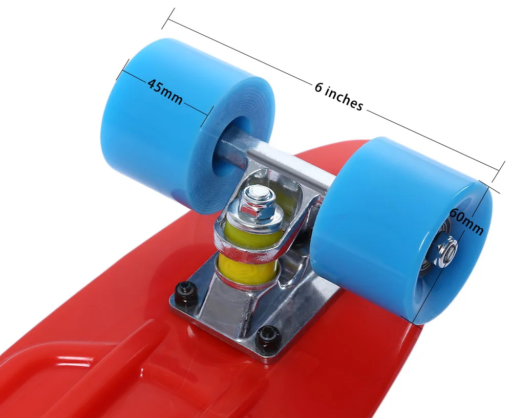 22 inch Four-wheel Long Skateboard Retro Style PP Board Deck
