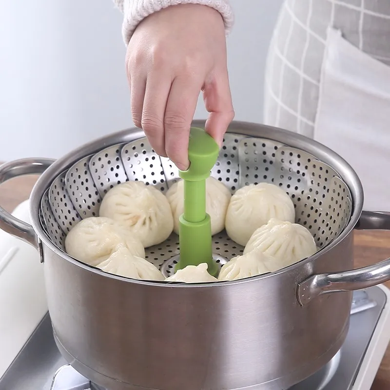 Паровая корзина с ручкой из нержавеющей стали складная Пароварка подставка для