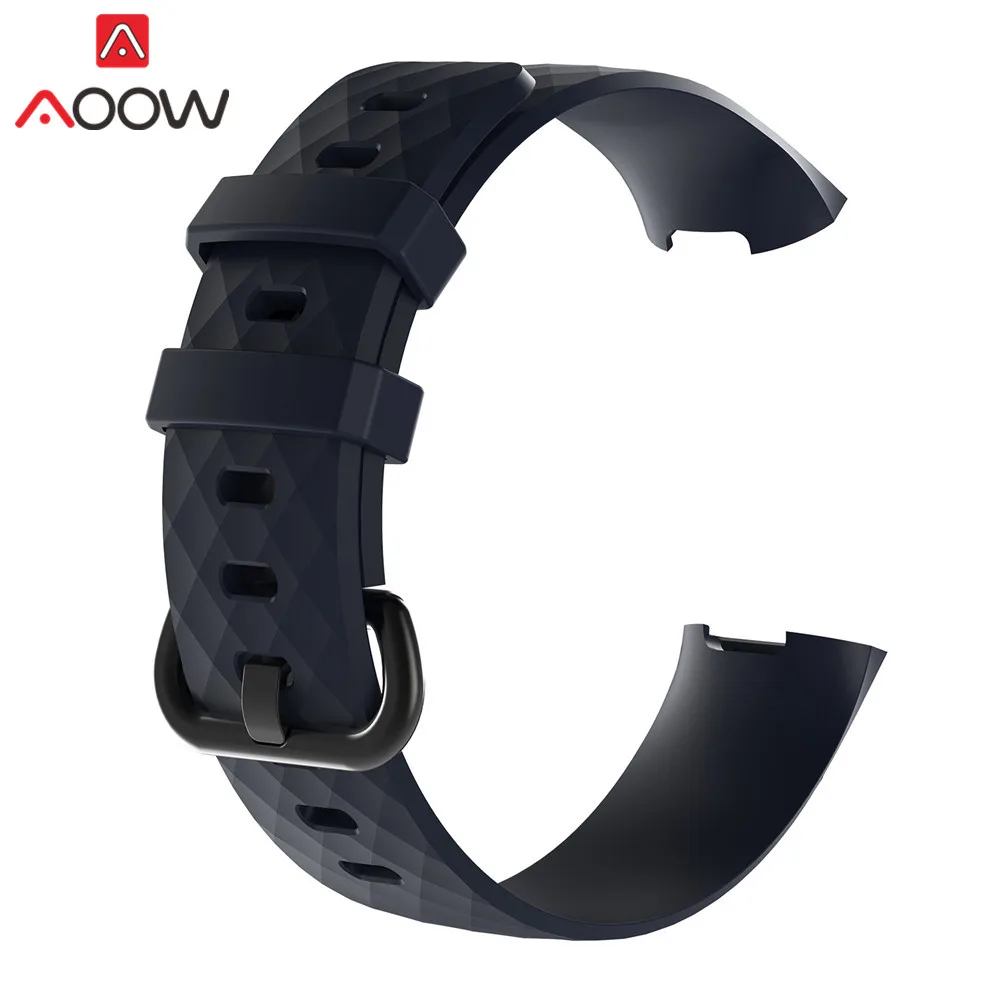 Navy blue S/L силиконовый ремешок для Fitbit Charge 3 Расширенный Фитнес-трекер спортивный запасной браслет ремешок для Fitbit Смарт-часы - Цвет ремешка: Navy blue