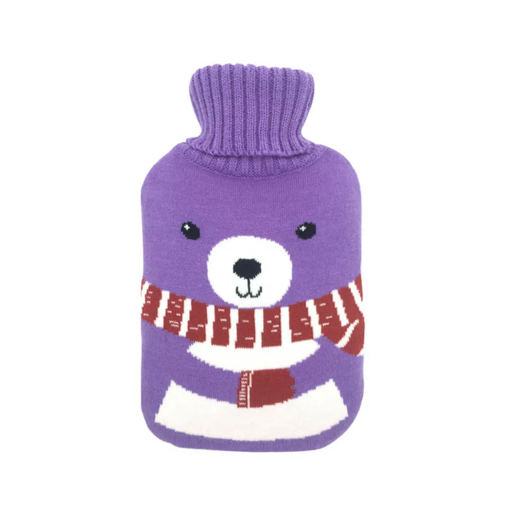 Scarf bear Вязаная крышка только для 2000 мл наполненная водой грелка сумка грелка для рук термопакет MF999 - Цвет: Scarf bear