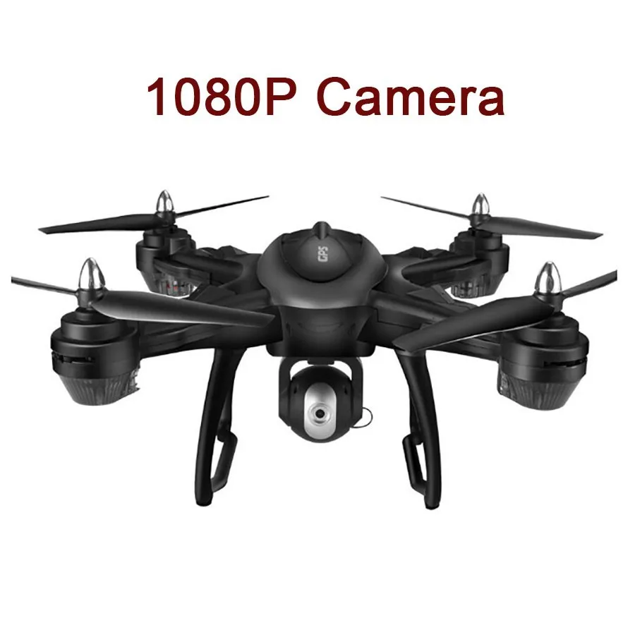 Радиоуправляемый Дрон gps Wi-Fi FPV с HD 720 P/1080 P камерой, удерживающая высоту, опорная точка для контроля за поворотом одной кнопкой, игрушки квадрокоптера - Цвет: Black 1080P Camera