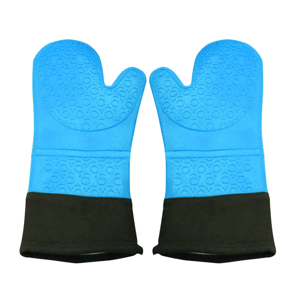Силиконовые перчатки для плиты защиты с удлиненными с утолщенной хлопковой подкладкой для выпечки/гриль/общая Пособия по кулинарии B2C магазин