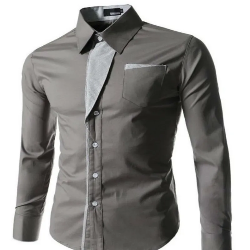 Модные Для мужчин s Повседневное Homme Для мужчин рубашка мужская Camisa Slim Fit Повседневное платье с длинным рукавом рубашки осенне-зимняя верхняя одежда плюс Размеры