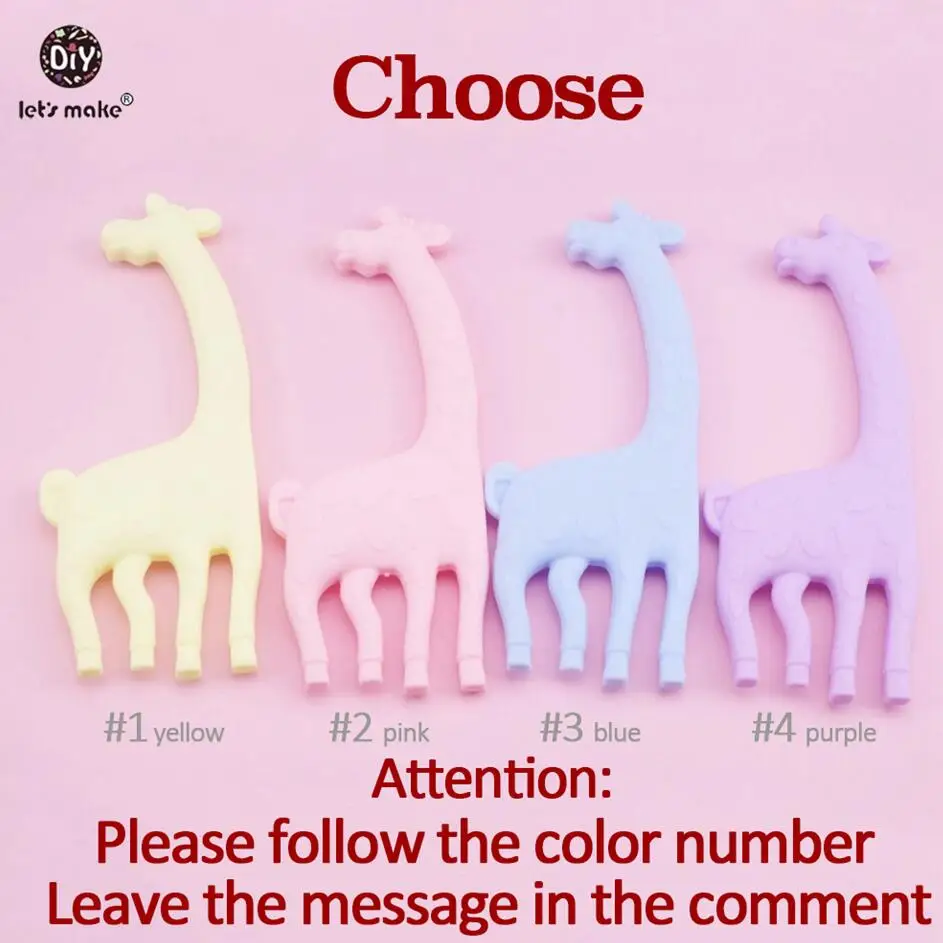choose color Давайте сделаем детский силиконовый Прорезыватель Жираф 20 шт. прекрасный красочный жираф Прорезыватель аксессуары ручной работы dly ювелирные изделия кулон Прорезыватель - Цвет: choose color