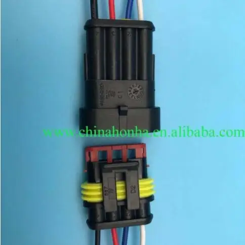10/20/50 4 Pin/Way Мужской и женский Tyco Superseal AMP 1,5 комплект Авто герметичный разъем с кабелем Pigtail 282106-1 282088-1