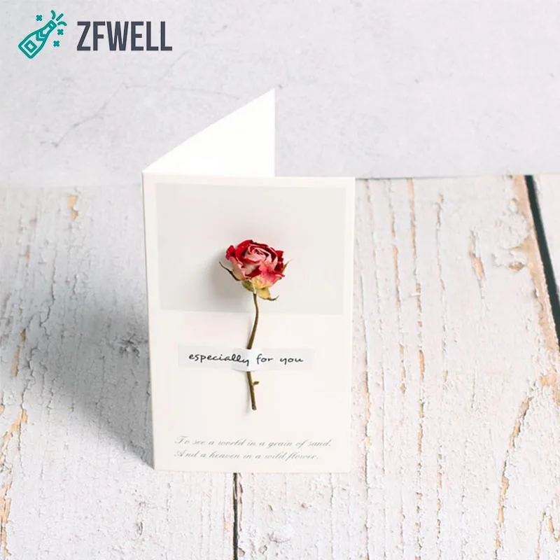 ZFWELL конверт для поздравительной открытки живой цветок сухих цветов поздравительная и пригласительная открытка брак подарок на день рождения праздник приветствие Card8