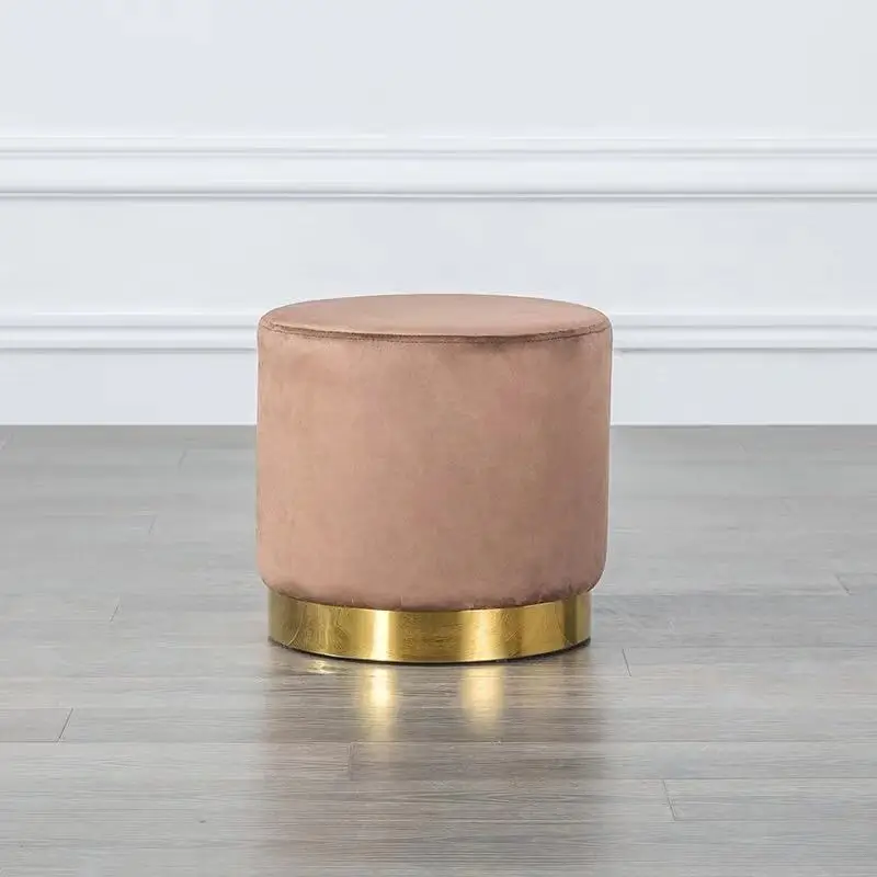 Brown fabric U-BEST Pall Mall стул, дизайнер простой современный гальваническим свет роскошный мягкий пакет табурет, Nordic ног - Цвет: Brown fabric