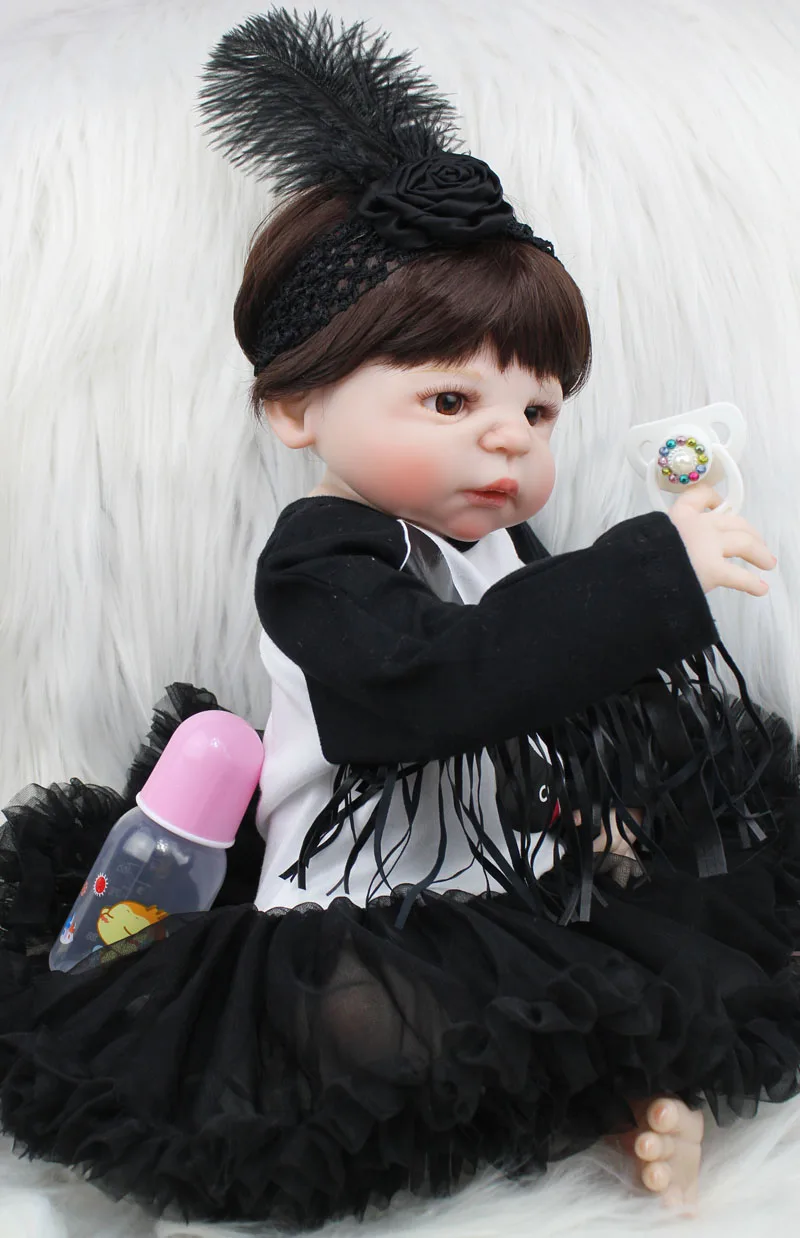 55 см полный силиконовые Средства ухода за кожей Reborn Baby Doll Игрушечные лошадки Прекрасный новорожденных принцесса малыша Обувь для девочек младенцев кукла подарок на день рождения подарок купаться игрушка
