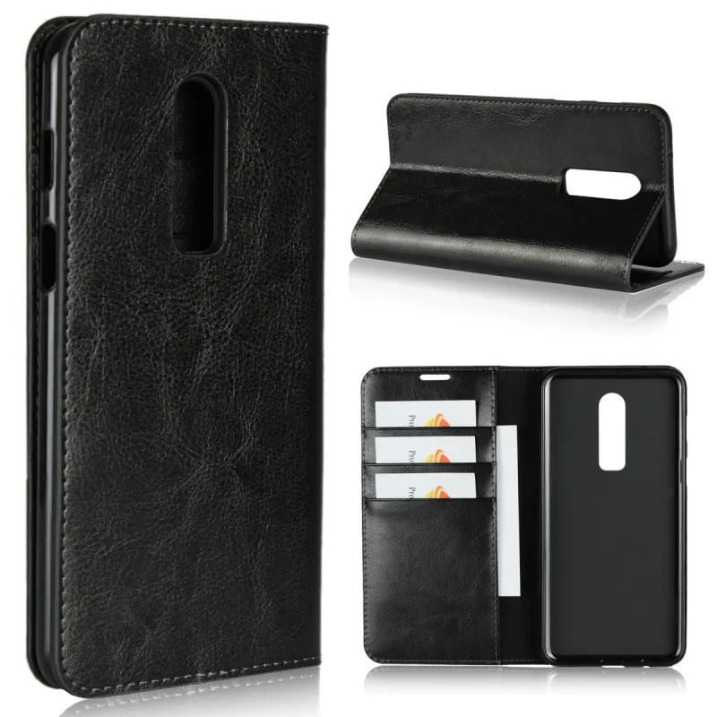 Flip Cover for OnePlus 6 Case Oneplus6 Phone Cases Accessory Funda Coque for OnePlus 6 oneplus six Luxury Genuine Leather Wallet