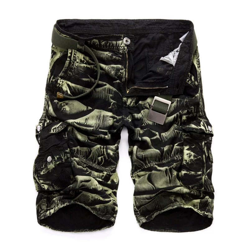 6603 BG Camo Мужские шорты Модные клетчатые пляжные шорты мужские повседневные камуфляжные шорты в стиле милитари короткие брюки мужские бермуды карго комбинезоны - Цвет: 6603 BG Camo