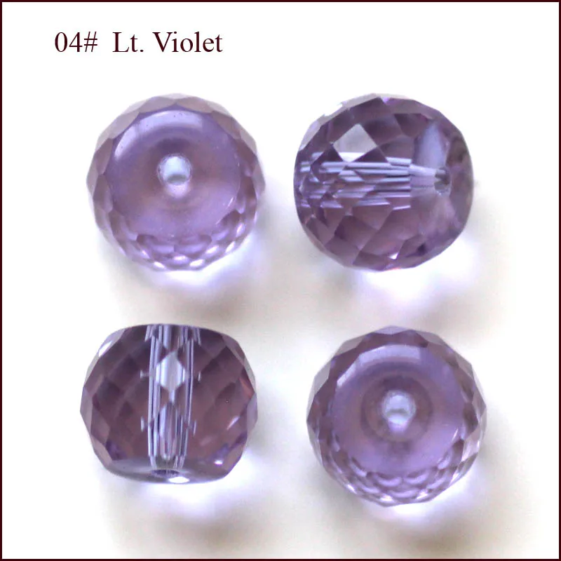 lt violet Стеклянные свободные бусины в форме барабана прозрачные граненые около 10x8 мм 288 шт новые ювелирные изделия для изготовления одежды бусины - Цвет: lt violet