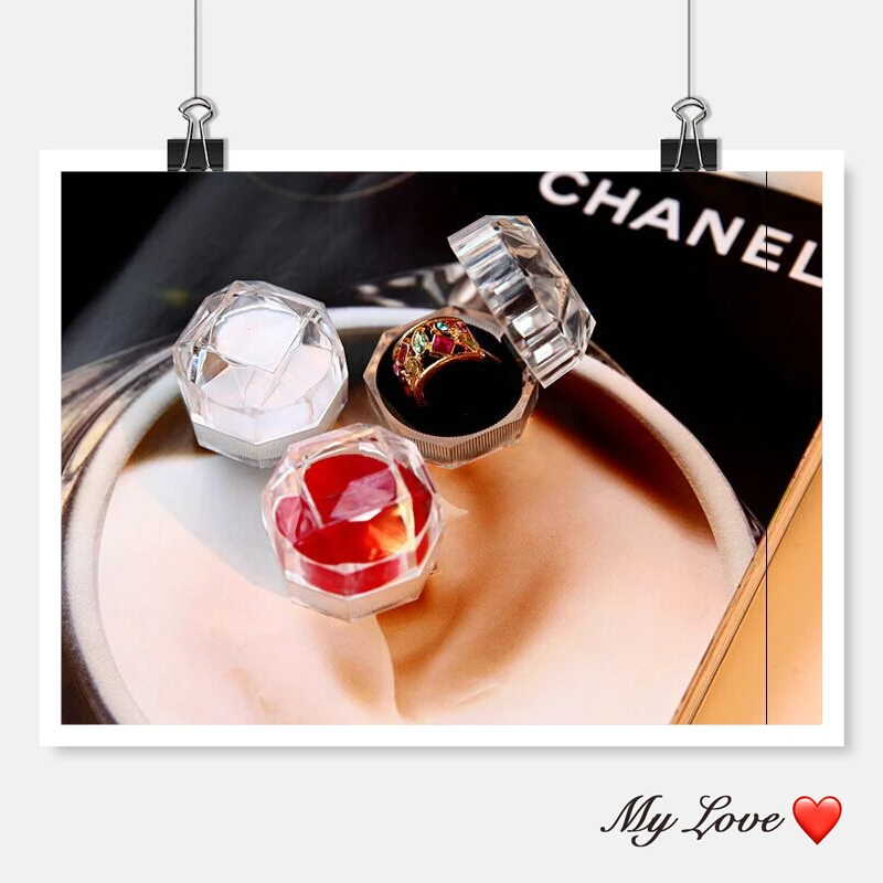 

Free Shipping 50pcs/lot Hot Sale Jewelry Package Ring Earring Box Acrylic Transparent Wedding Packaging Jewelry Box