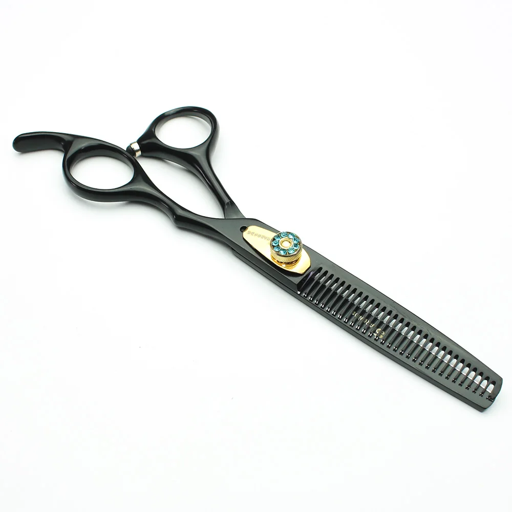 Thinning scissors Черный 6 дюймов персонализированные gem-Япония нержавеющая сталь профессиональный салон специальные ножницы набор парикмахерские специальные ножницы для волос - Цвет: Thinning scissors
