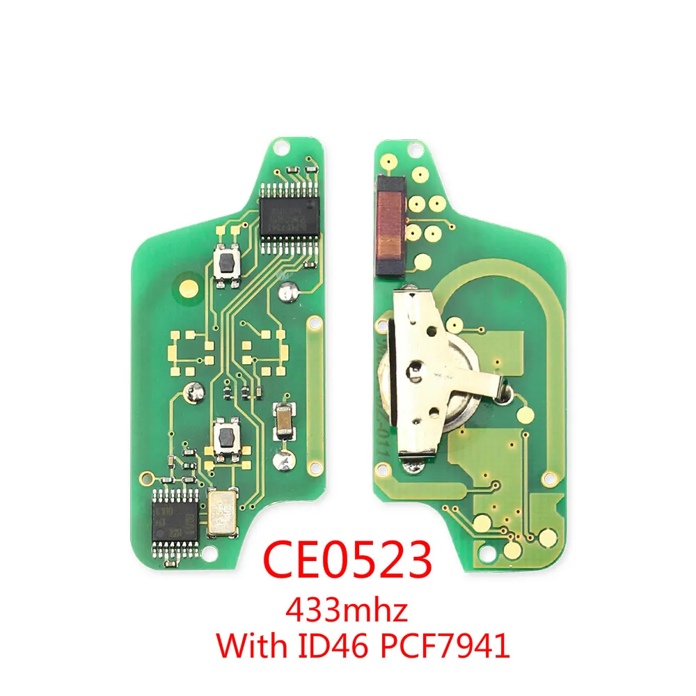 CE0523 KEYYOU спросить 2 кнопки CE0536/CE0523 пульт дистанционного флипа ключа электронная доска для peugeot 306 207 307 308 407 408 Citroen C2 C5 с ID46 - Количество кнопок: CE0523
