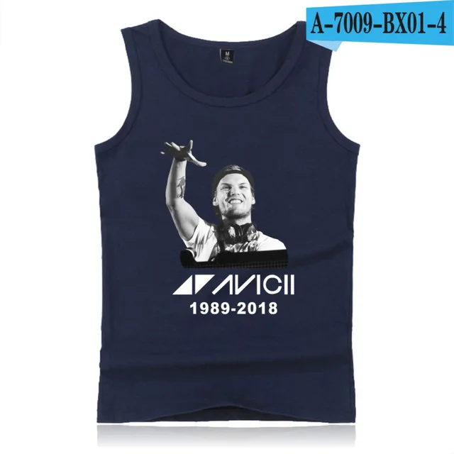 navy blue DJ avicii, майка, мужская, повседневная, бодибилдинг, без рукавов, рубашка, уличная, круглый вырез, Летний жилет, хип-хоп, топы, брендовая одежда - Цвет: navy blue