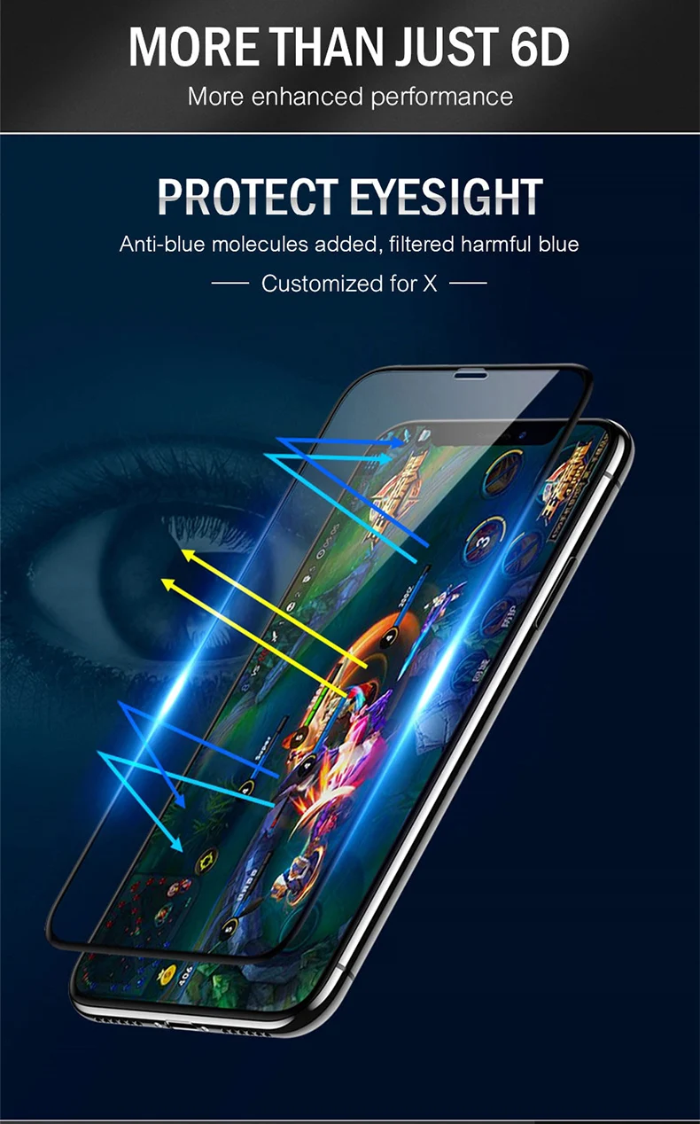 Защитное стекло ronian для iPhone X XS Max XR, закаленное защитное стекло для экрана 0,25 мм 6D, стекло с закругленными краями XR XS Max, пленка