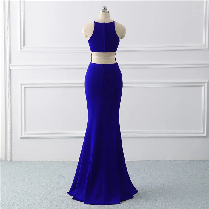 royal blue Фиолетово-красное сексуальное вечернее платье-русалка на выпускной Длинные вечерние платья из эластичной ткани Платье с разрезом - Цвет: royal blue