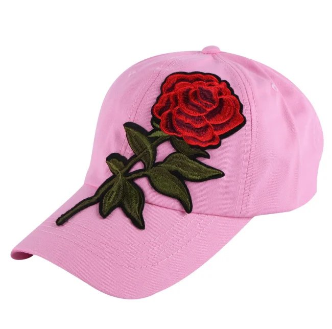 pink Новая модная роскошная женская бейсбольная кепка для девочек с розовым цветочным дизайном в стиле хип-хоп, Кепка с защелкой, белая, красная, весенне-летняя, Осенняя шапка - Цвет: pink