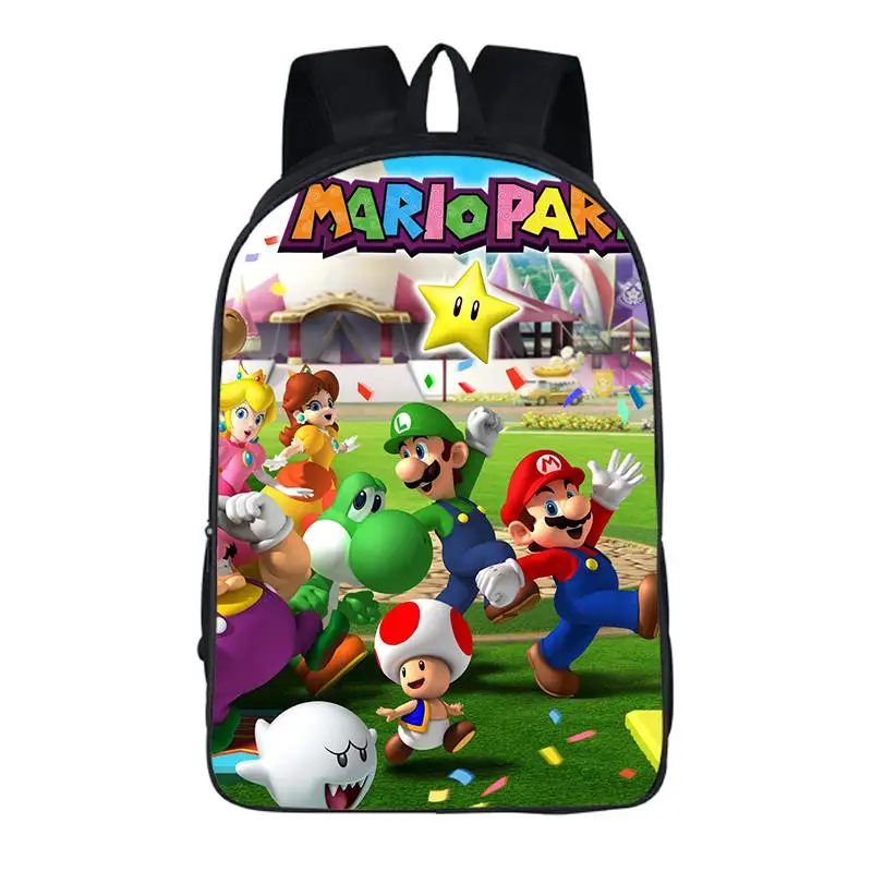 Mario 10 16-дюймовый шпилька рюкзаки с персонажами мультфильмов для детей Для мальчиков и девочек Марио Sonic зубная щётка бум книжная сумка рюкзак для учеников начальной школы; школьная сумка Mochila - Цвет: Mario 10