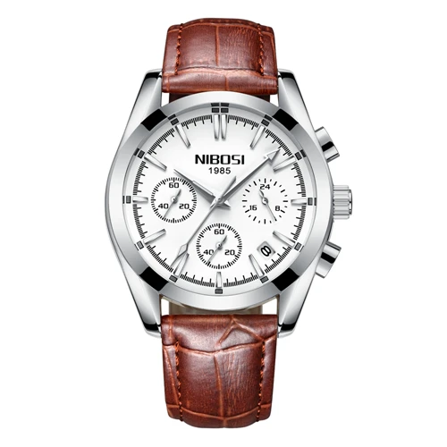 Часы мужские Relogio Masculino NIBOSI мужские s часы лучший бренд класса люкс Модные Бизнес Кварцевые часы мужские спортивные полностью стальные водонепроницаемые мужские часы - Цвет: 1