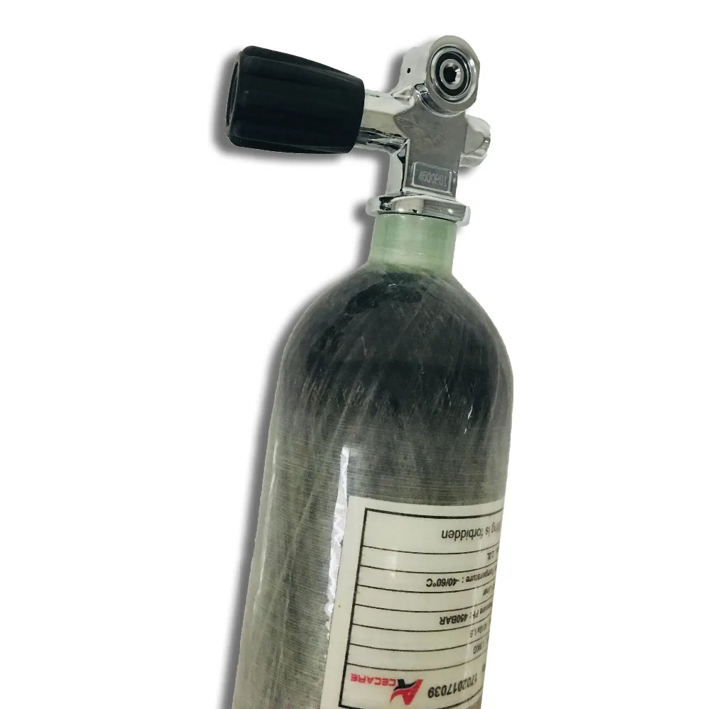 AC10251 Acecare 4500psi 2L 300ba углеродное волокно HPA/акваланг/дайвинг Бак CE сжатый цилиндр с клапаном для дайвинга трубка