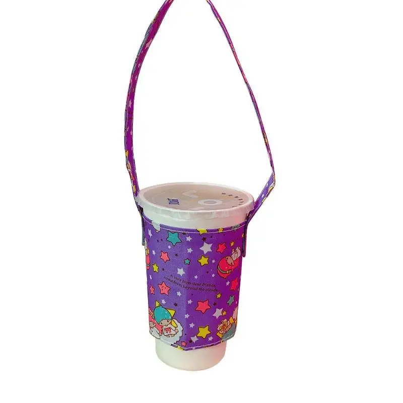 

1pc Cute Sanrio Series Pudding Cinnamoroll Dog Portable Cartoon Tote Water cup Bag Anti-Hot Tea Cup Bag Accessories figure toy