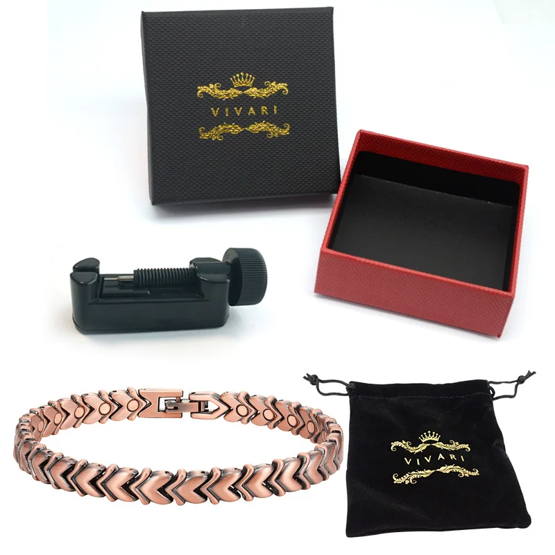 Vivari Wedding Heart Copper Plating Magnetic Powerful Bracelet For Women 26pcs Magnets Jewelry Bracelets Gift Wristband