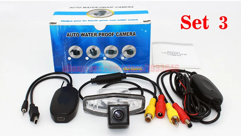 Set 3 Для Honda Accord 9th 2012~ /RCA AUX провод или Беспроводная/HD камера заднего вида CCD с автомобильный щиток соединительный провод - Название цвета: Set 3