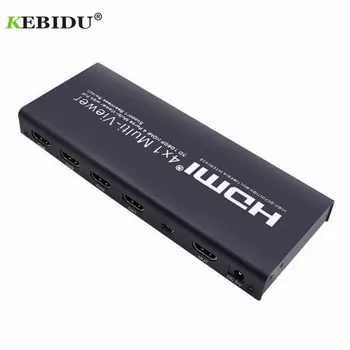 

Kebidu 4x1 HDMI Multi-Viewer 1080P 3D HDMI Quad Screen Real Time Multi-Viewer HDMI Splitter Seamless Switcher with IR Control