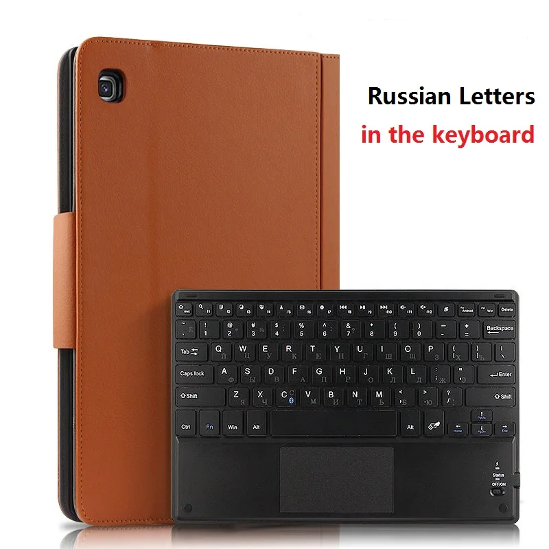 Чехол-подставка из искусственной кожи для samsung Galaxy Tab A 10,1,, SM-T510, SM-T515, чехол для планшета, Беспроводная Bluetooth клавиатура+ ручка - Цвет: Russian Brown