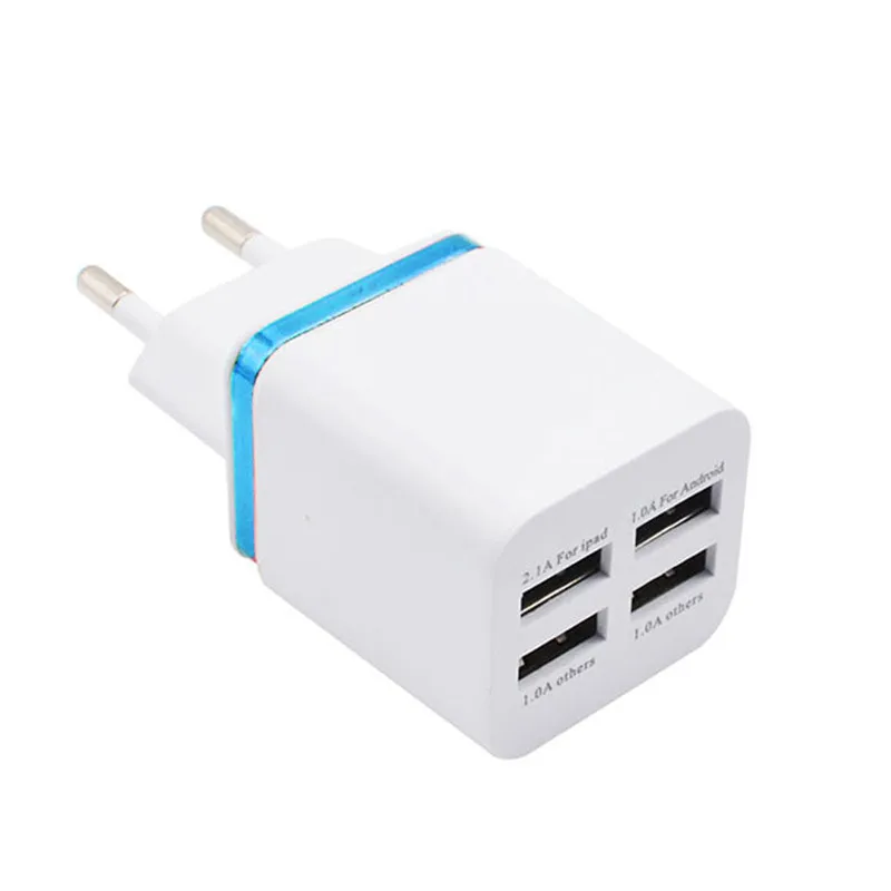 

5.1A 4 In 1 Port Usb Eu Plug Home Travel Wall Charger Ac Power Adapter Smart Phone For Iphone 3Gs/4/4S/5//5S/6/6/6S/7 Plus Ipad